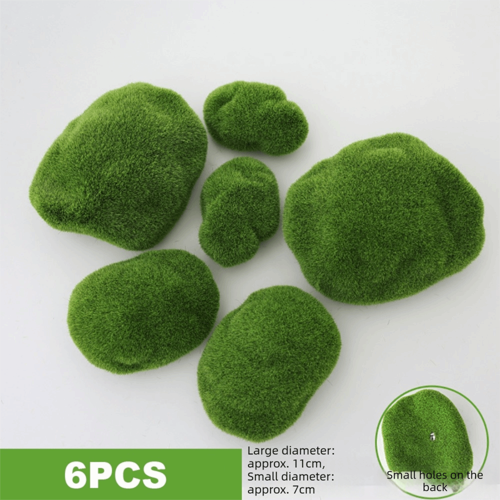 Planted Aquarium Mini - 2/4/6/10PCS Green Artificial Moss Rocks Micro
