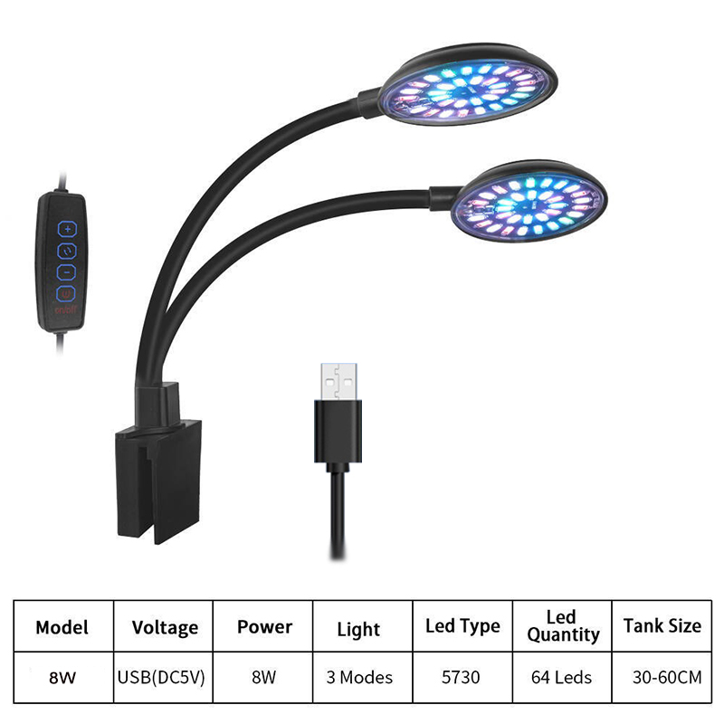 USB Aquarium LED Light Fish Ta - огляд і ціна Led Planted Tank Light